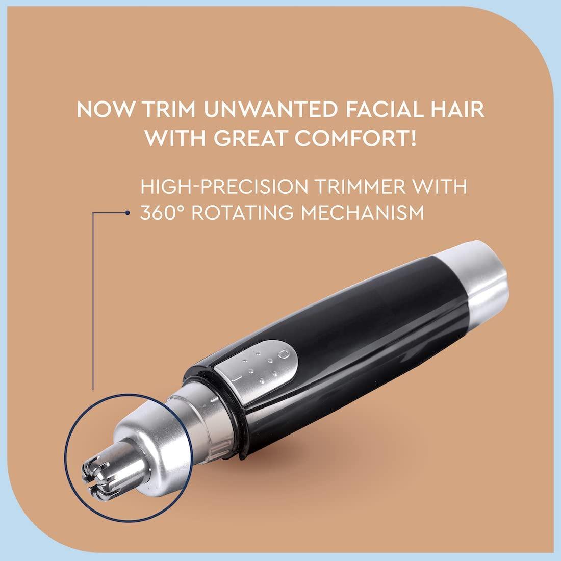 Nose Hair Trimmer Battery-Operated Ear and Nose Hair Trimmer Clipper Painless