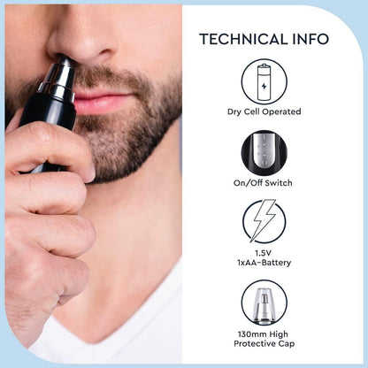 Nose Hair Trimmer Battery-Operated Ear and Nose Hair Trimmer Clipper Painless