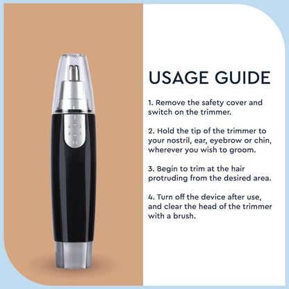 Nose Hair Trimmer Battery-Operated Ear and Nose Hair Trimmer Clipper Painless