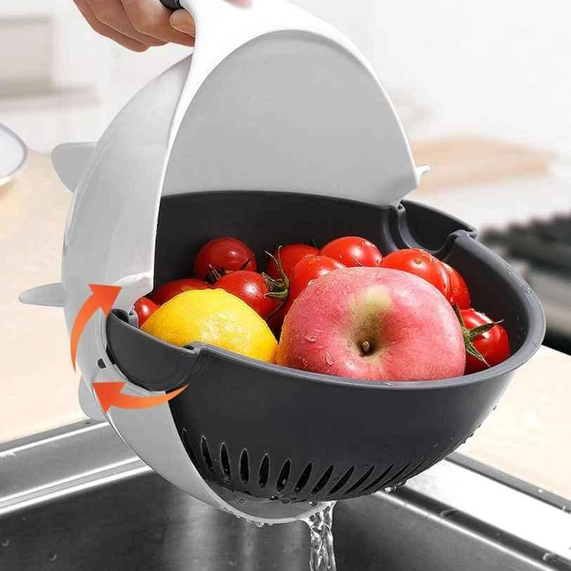 7 in 1 Multifunction Rotatable Vegetable Cutter with Drain Basket (Large Capacity)