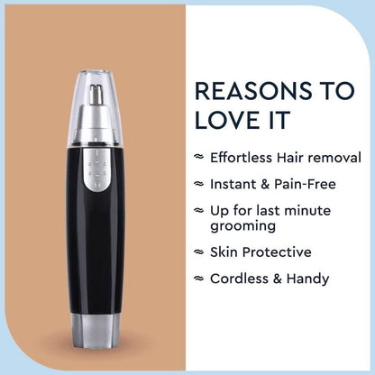 Nose Hair Trimmer Battery-Operated Ear and Nose Hair Trimmer Clipper Painless