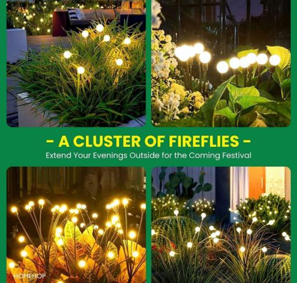 Waterproof Solar Powered Firefly Garden Lights (set of 2)